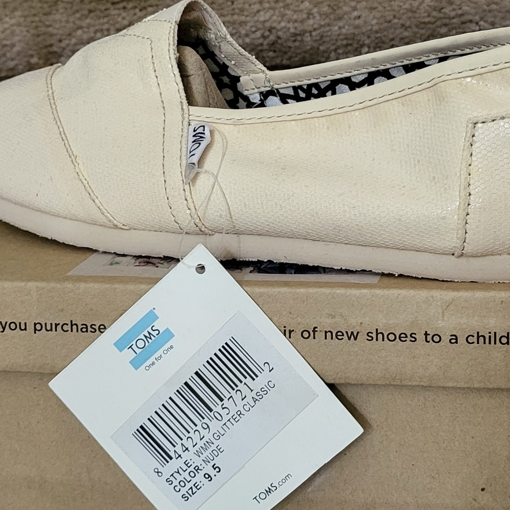 Women's Tom Alpargata Glitter Classic in Nude